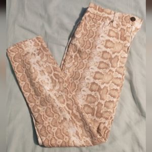 High Rise Snakeskin Jeans